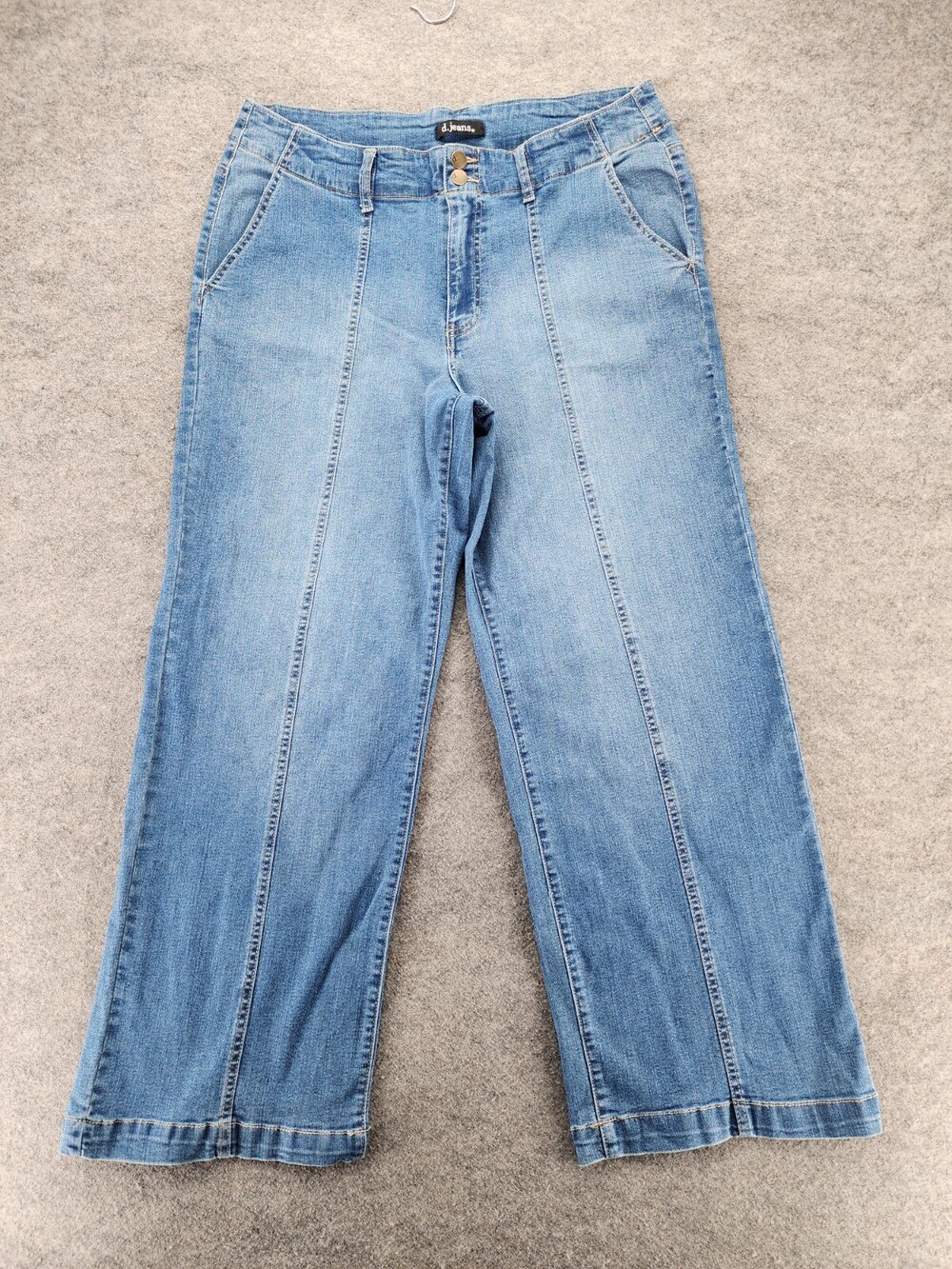 D Jeans Womens 14 High Rise Wide Leg Blue Denim 34x28